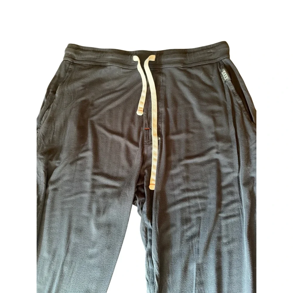 Saxx Lounge Pants Black Snooze Modal Blend Drawstring Jogger Sleepwear Mens S